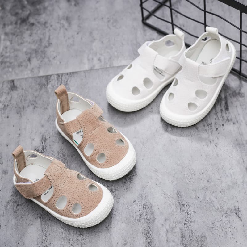 Children's sandals with velcro for men and women, soft breathable Crocs-style slippers, soft sole, closed toe 3