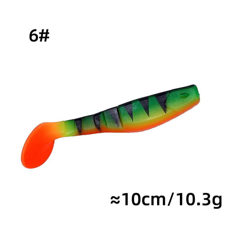 10cm dual -color t -tail road Asian fake bait soft worm multi -bait tail soft bait bark bass freshwater sea fishing bionic fake bait 5
