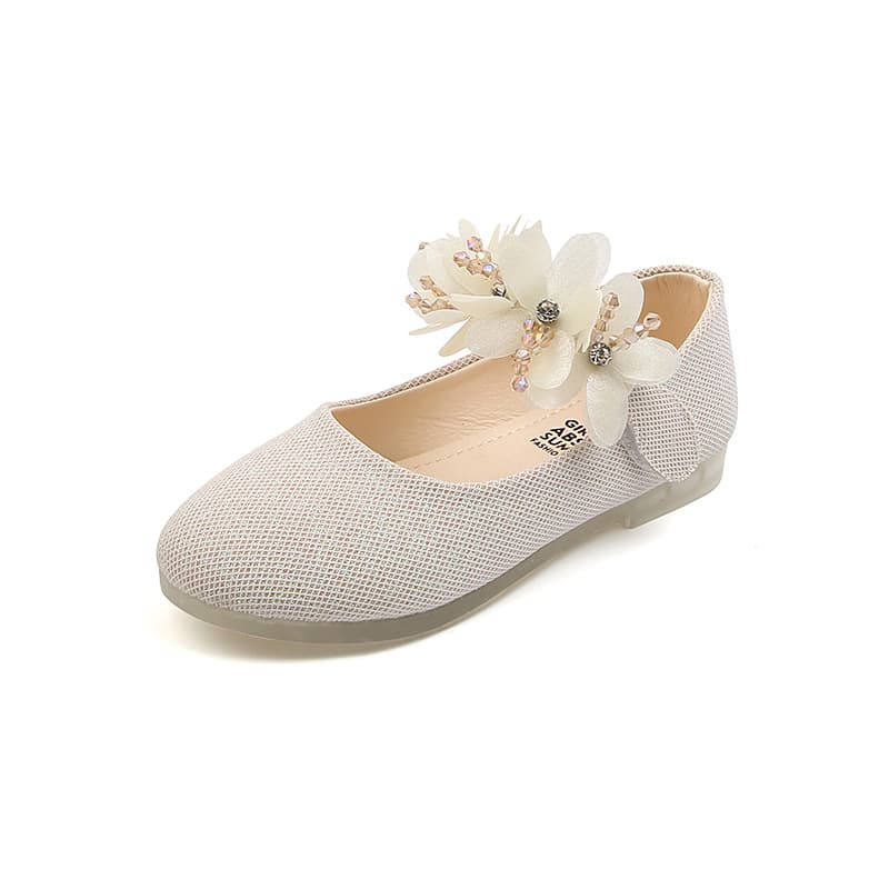 2021 new solid color girl drilling skewers small single shoes children's flat shoes Korean version of small leather shoes girl dance shoes 5