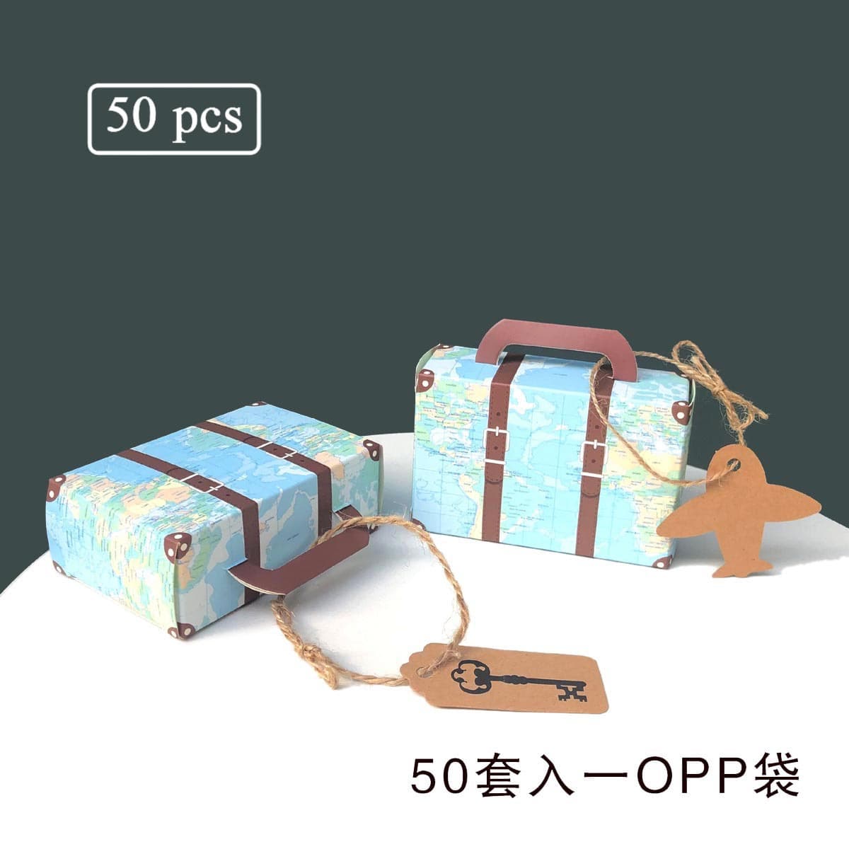 (Cross-border trading), suitcase, gift box, retro card for traveling, leather airplane, new collection 1