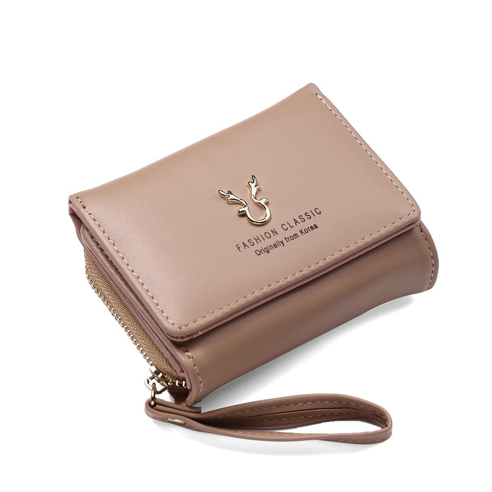 Polyurethane wallet, short small cartoon card holder with zipper 5