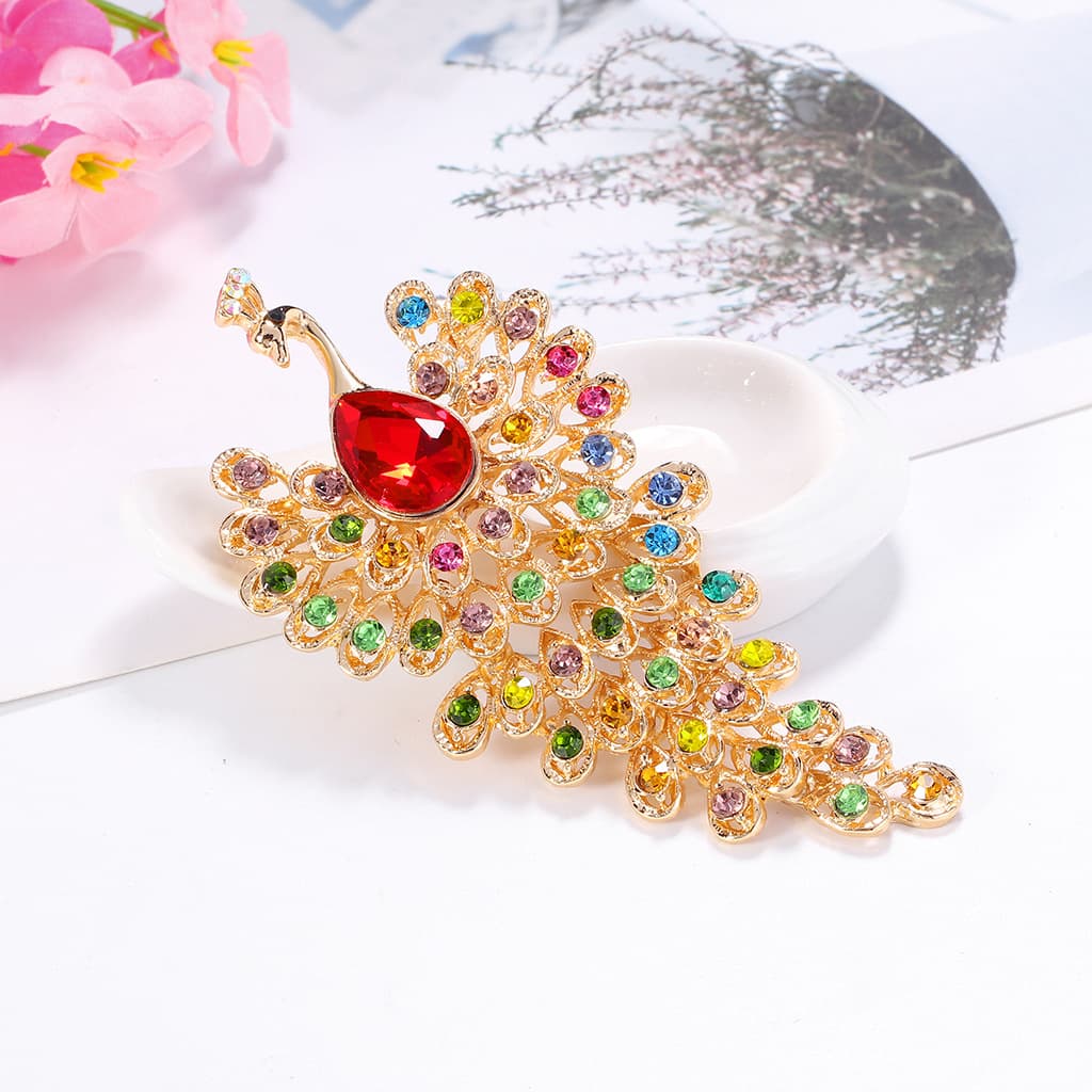 Creative glass retro brooch, fashionable accessory lapel pin, European style, (Physicals) 3