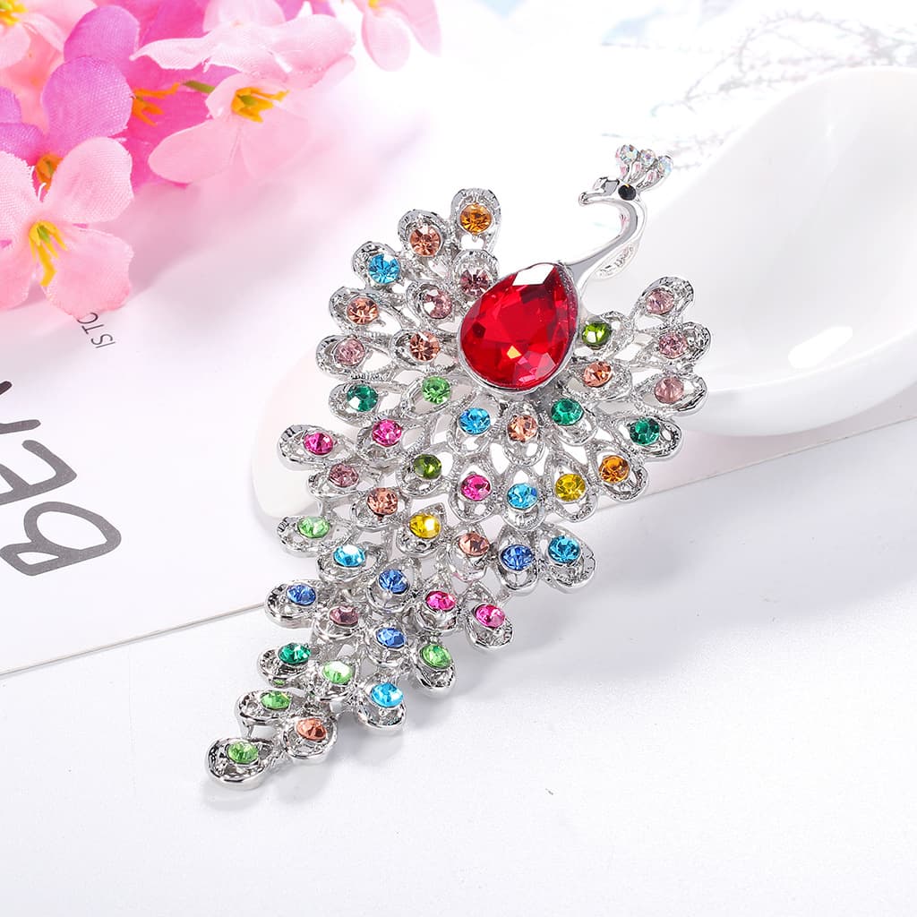 Creative glass retro brooch, fashionable accessory lapel pin, European style, (Physicals) 4