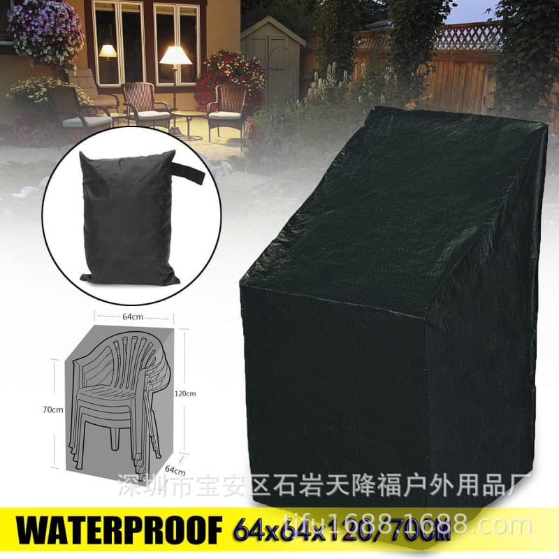 Cross-border BBQ Grill Cover Outdoor Chair Cover Chairs Furniture Cover Black Protection 3