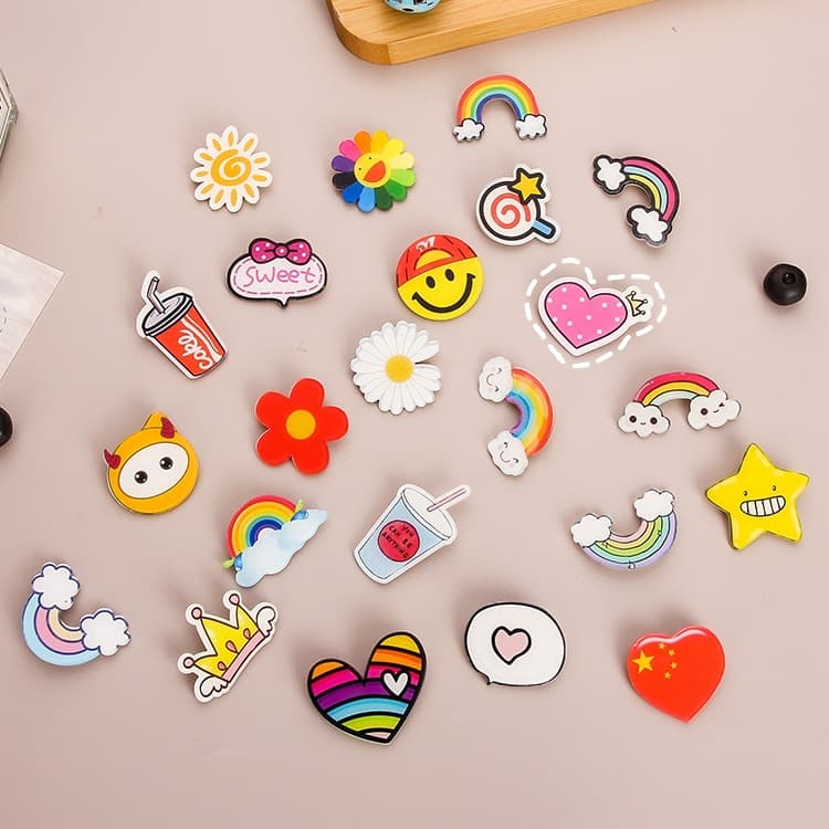 Creative cartoon rainbow brooch, acrylic cute badge, bag, pin, pendant, accessory, custom-made 2