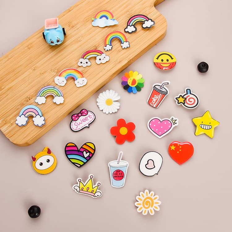 Creative cartoon rainbow brooch, acrylic cute badge, bag, pin, pendant, accessory, custom-made 1