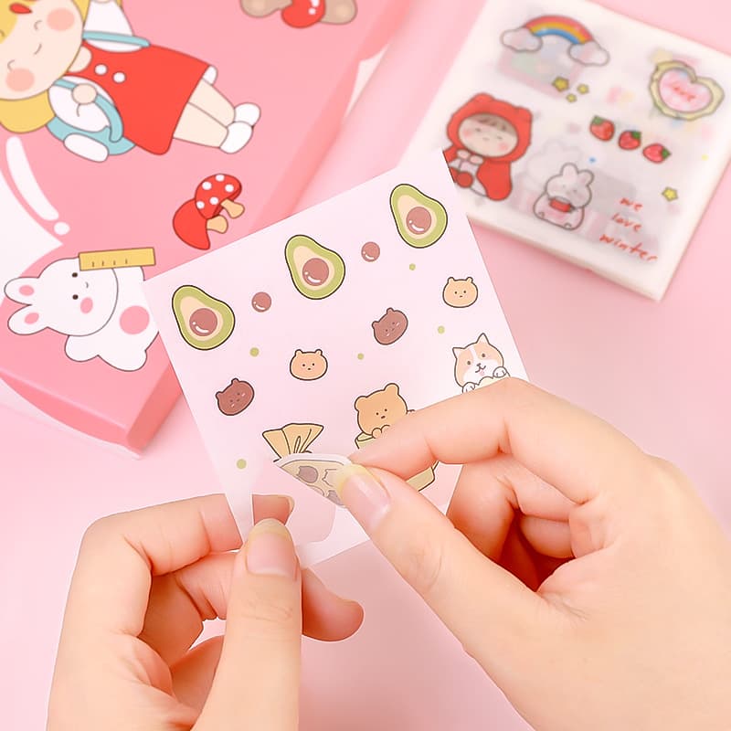 Starting season, cartoon cute handbook sticker high value DIY stationery girl heart decoration painting cartridge carton 4