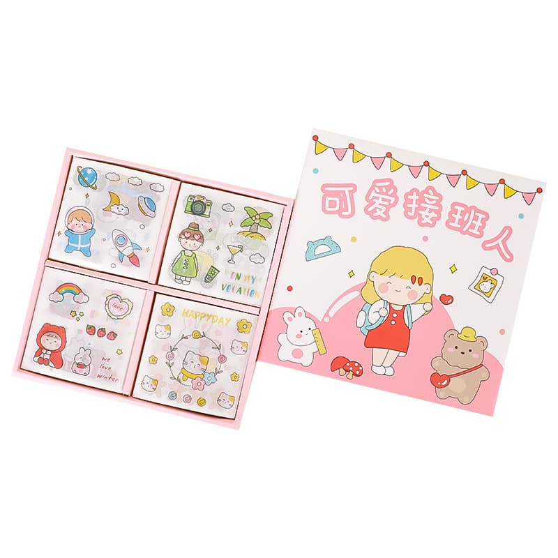 Starting season, cartoon cute handbook sticker high value DIY stationery girl heart decoration painting cartridge carton 5