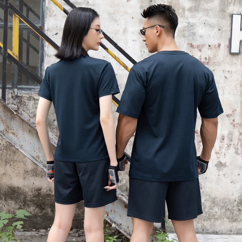 (Wholesale), summer travel sports suit for training for men and women, quick dry shorts, with short sleeve 3