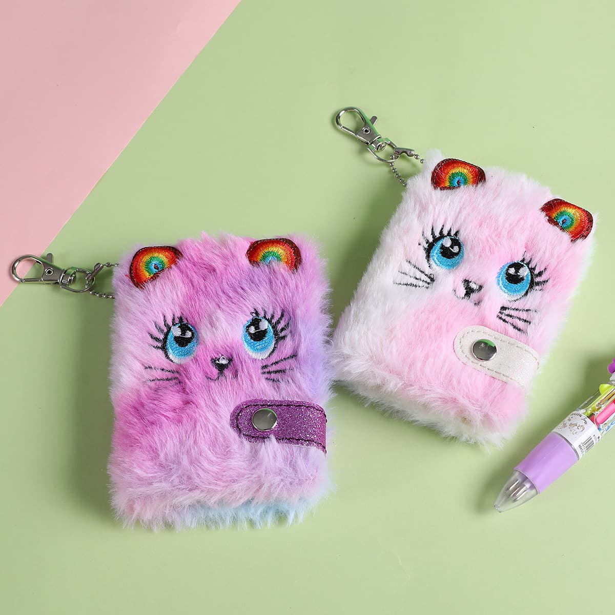 Cartoon plush cute pocketbook, children's backpack accessory, book, new collection, cat, Birthday gift 3