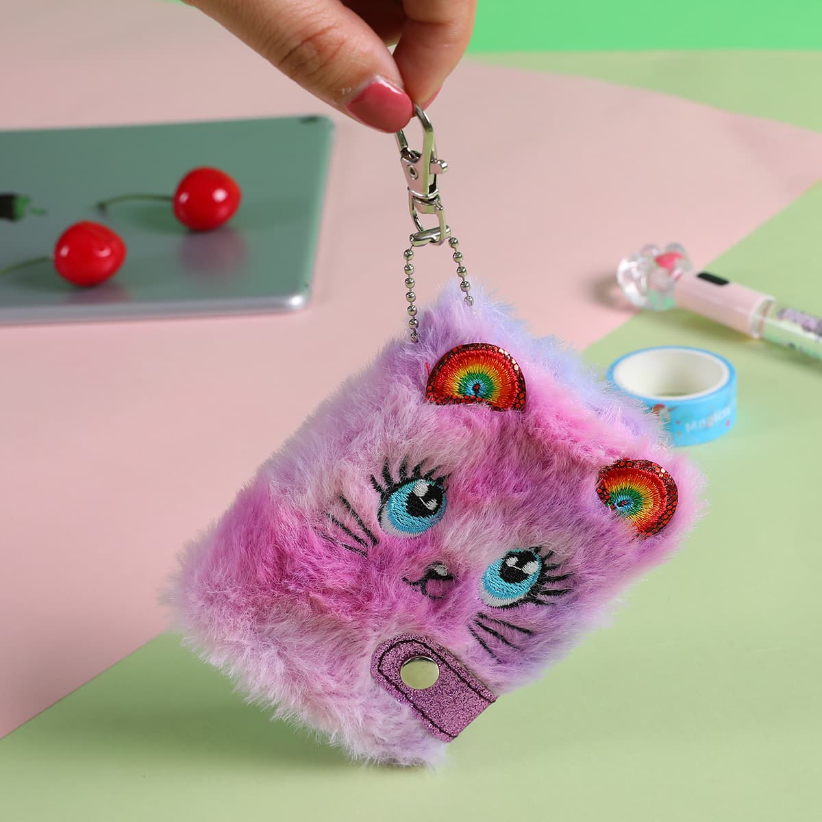 Cartoon plush cute pocketbook, children's backpack accessory, book, new collection, cat, Birthday gift 4