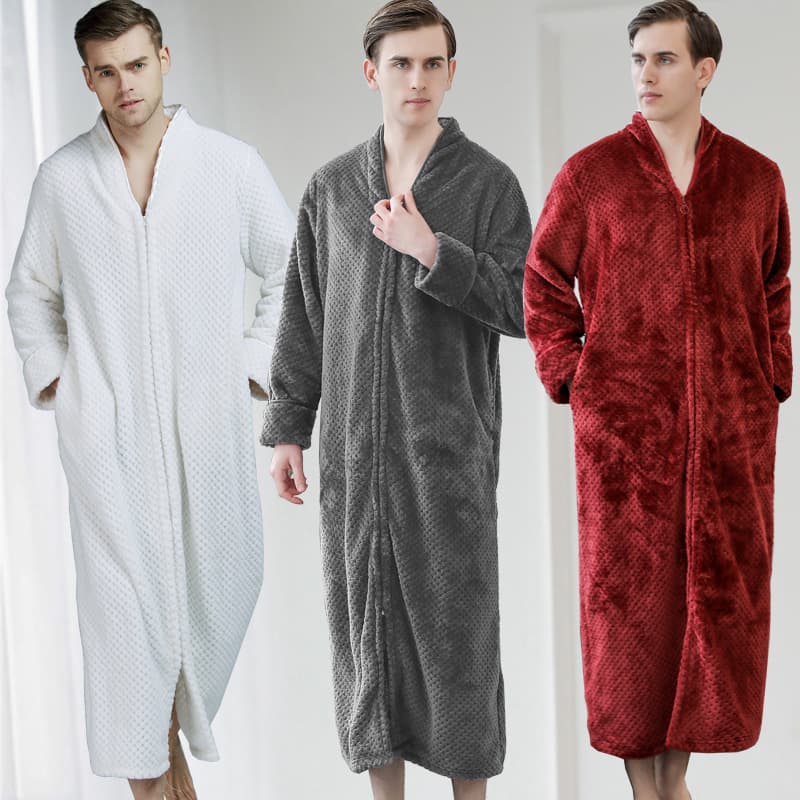 (Cross-border trading), flannel bathrobe, long pijama for men and women, for beloved, increased thickness, Amazon 3