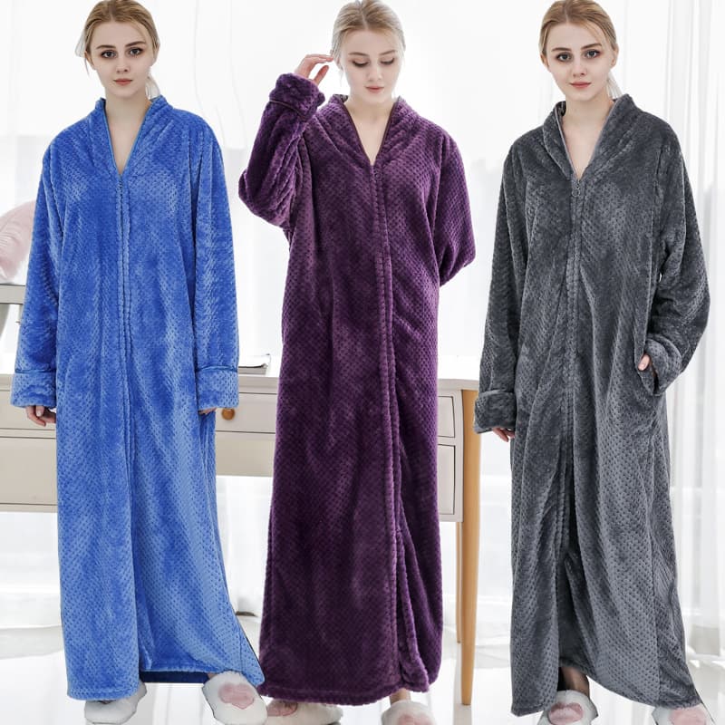 (Cross-border trading), flannel bathrobe, long pijama for men and women, for beloved, increased thickness, Amazon 4
