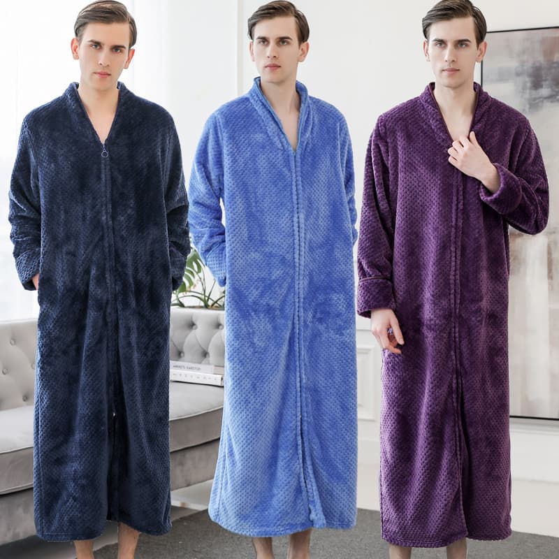 (Cross-border trading), flannel bathrobe, long pijama for men and women, for beloved, increased thickness, Amazon