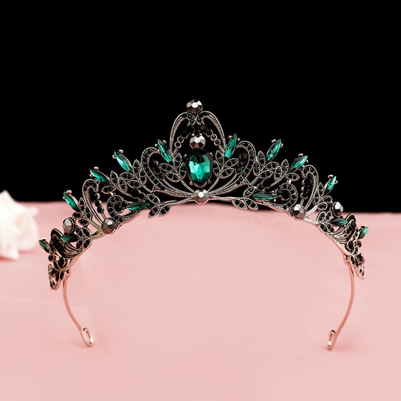 Retro black hair accessory for bride, crown, internet celebrity, 20 years 2