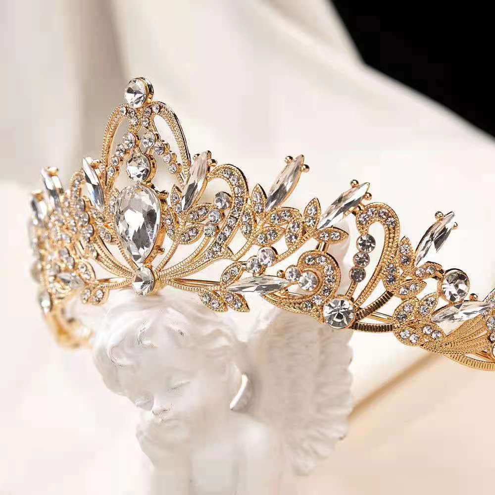 Retro black hair accessory for bride, crown, internet celebrity, 20 years 3
