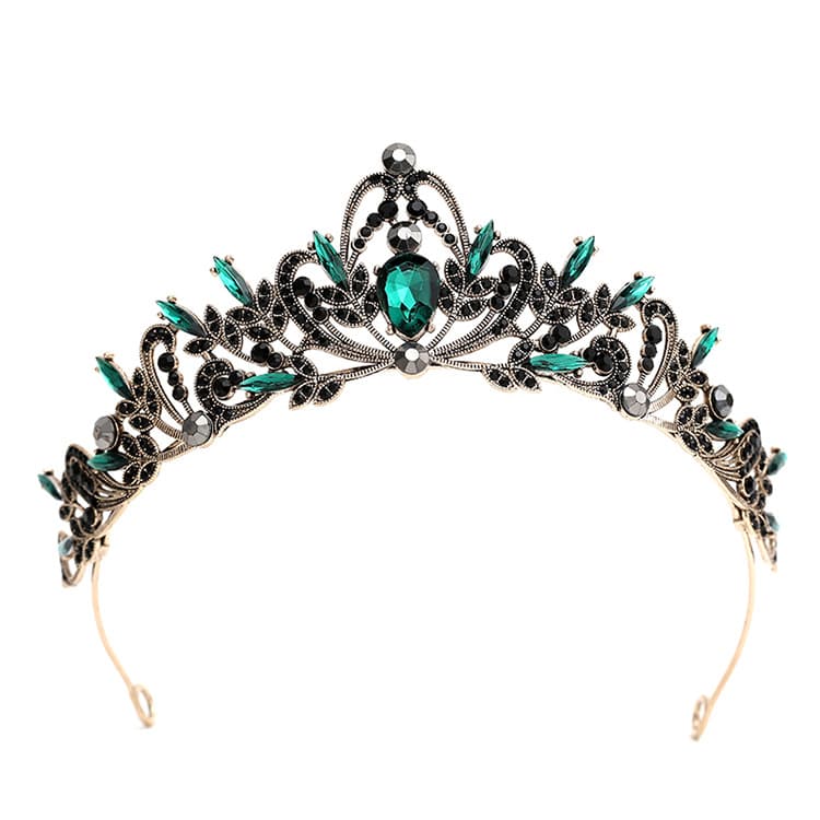 Retro black hair accessory for bride, crown, internet celebrity, 20 years 5
