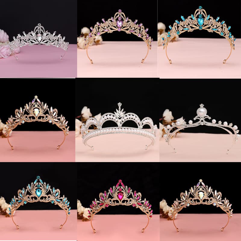 Retro black hair accessory for bride, crown, internet celebrity, 20 years