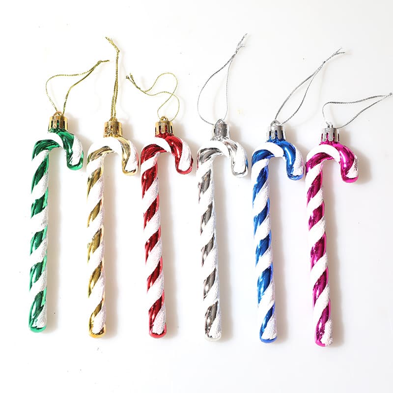 Cross -border wholesale new Christmas tree decoration plastic crutches Christmas decoration Christmas gift home decoration 2