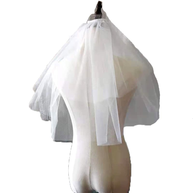 Bride, wholesale wedding photo studio travel shot double -layer soft net metal plug, simple children glowing small veil 5