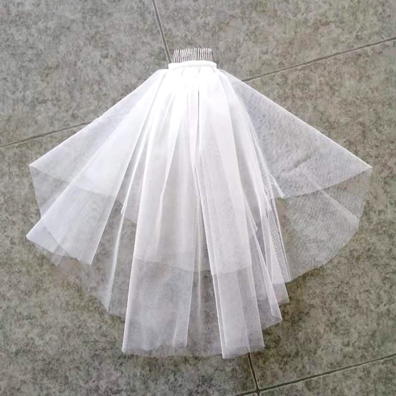 Bride, wholesale wedding photo studio travel shot double -layer soft net metal plug, simple children glowing small veil 1