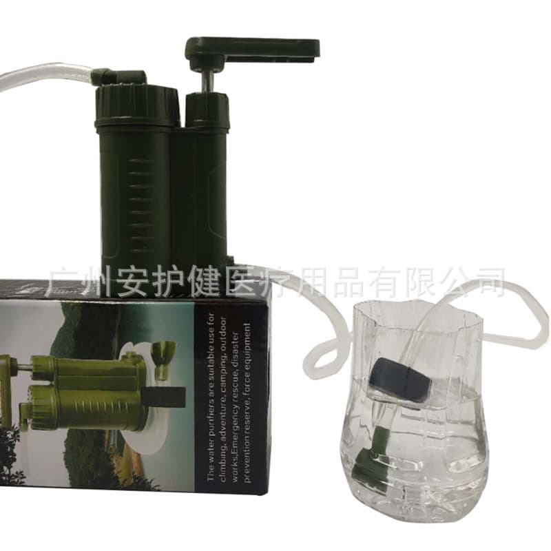 New military green outdoor individual emergency water purifier with compass whistle gadget ultrafiltration water purifier 5
