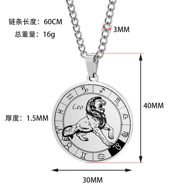 Pendant, men's necklace stainless steel, for beloved 2