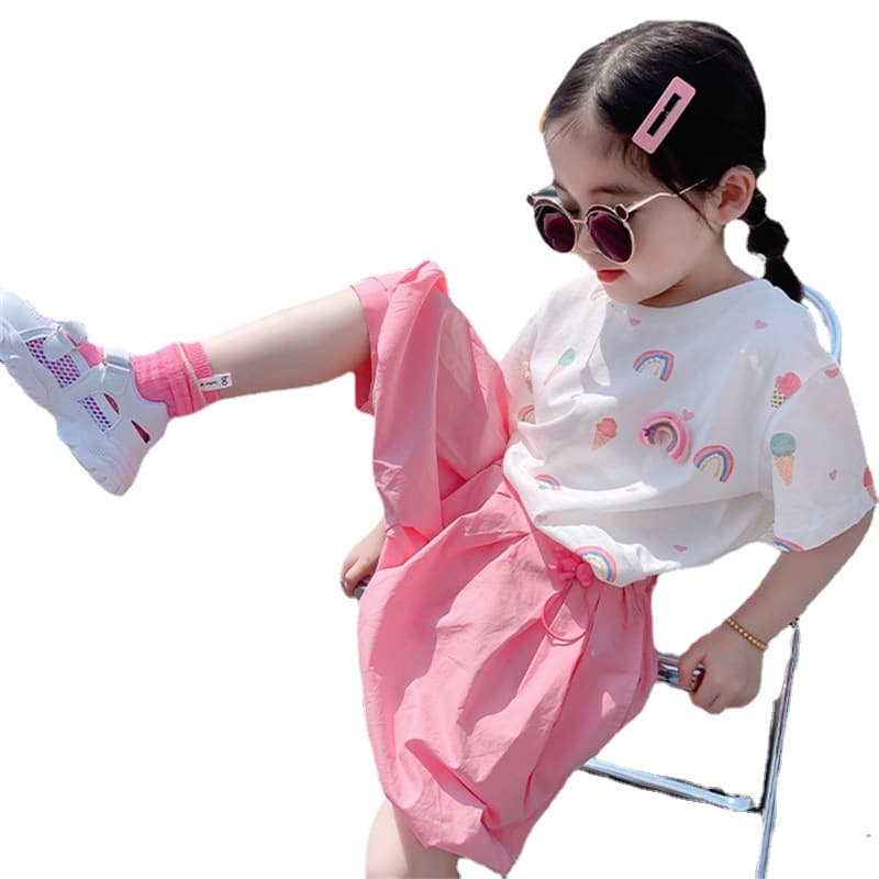 Short sleeve T-shirt, set, summer clothing, children's summer trousers, internet celebrity, western style, children's clothing 4