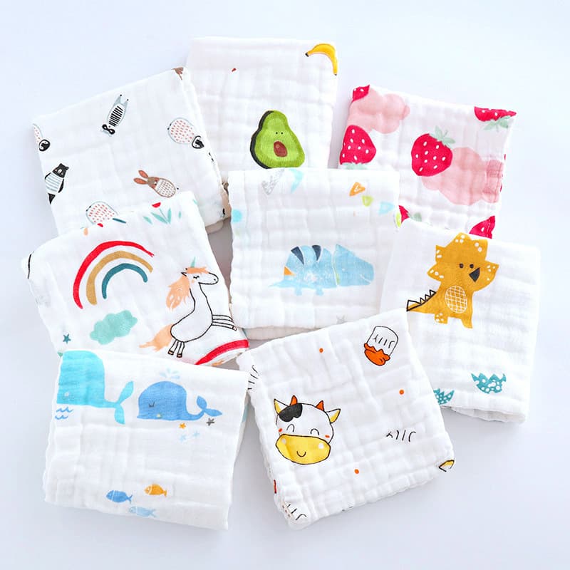 Children's eating bib, scarf for new born, gauze wet wipes for face washing 2