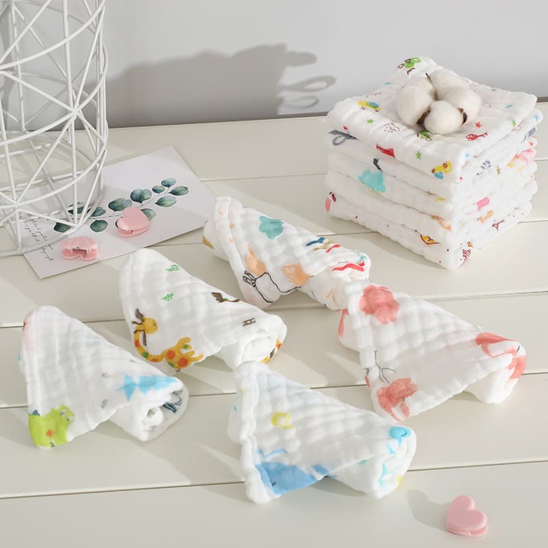 Children's eating bib, scarf for new born, gauze wet wipes for face washing 4