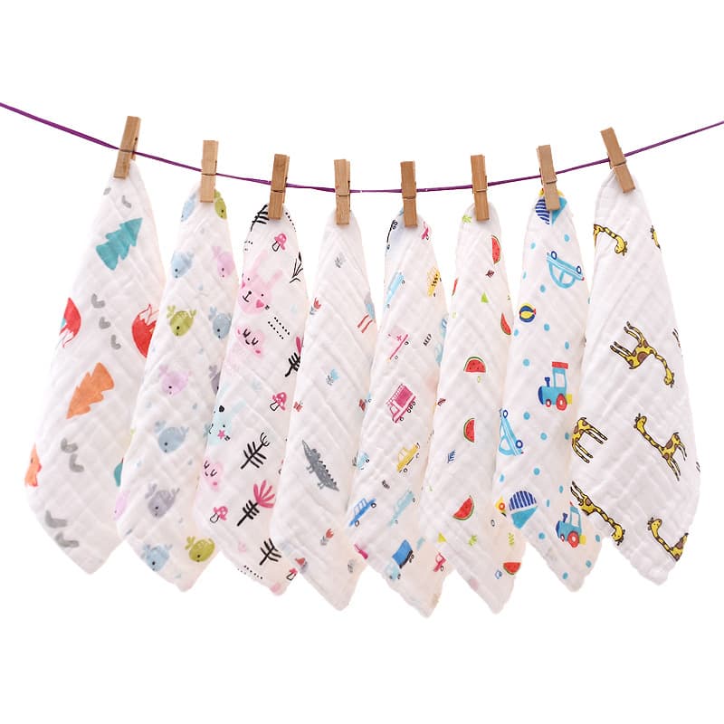 Children's eating bib, scarf for new born, gauze wet wipes for face washing 5