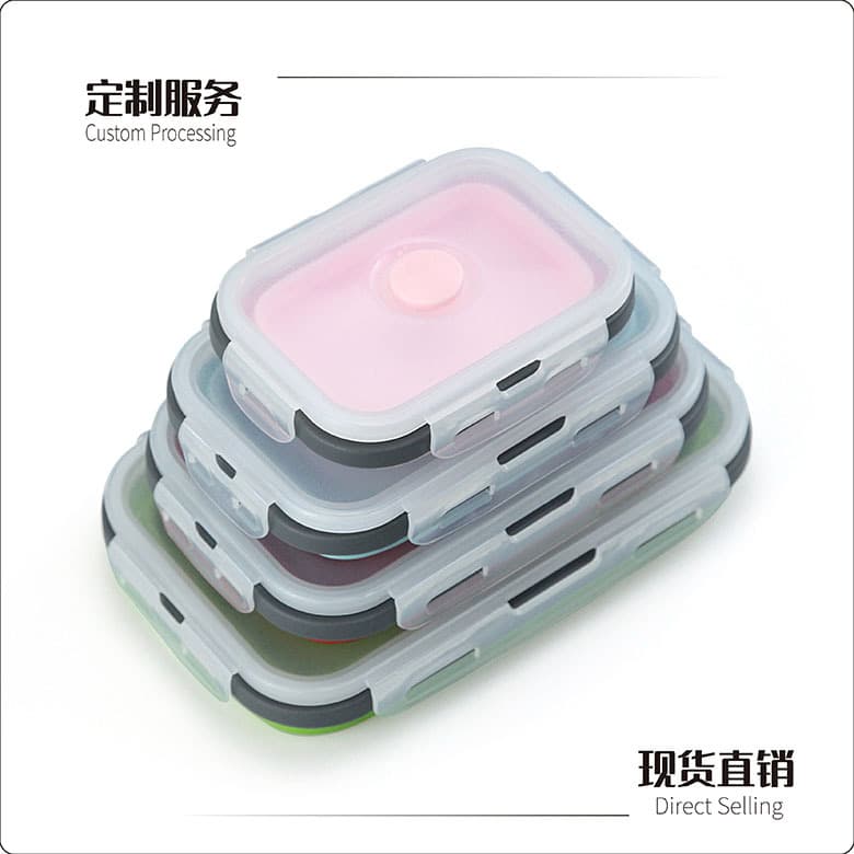 Folding food silicone, travel handheld lunch box, storage box 2