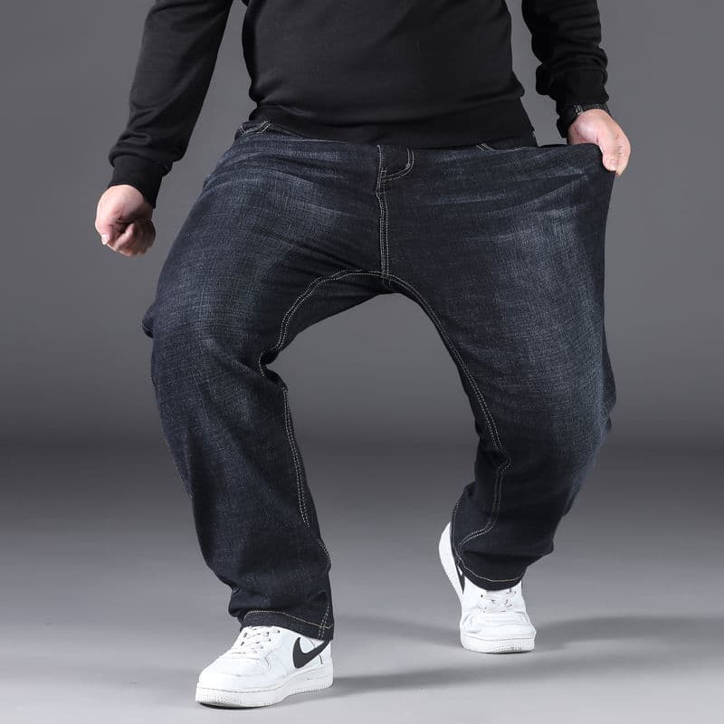 Summer jeans for leisure, universal trousers, increased thickness, plus size, loose straight fit 2