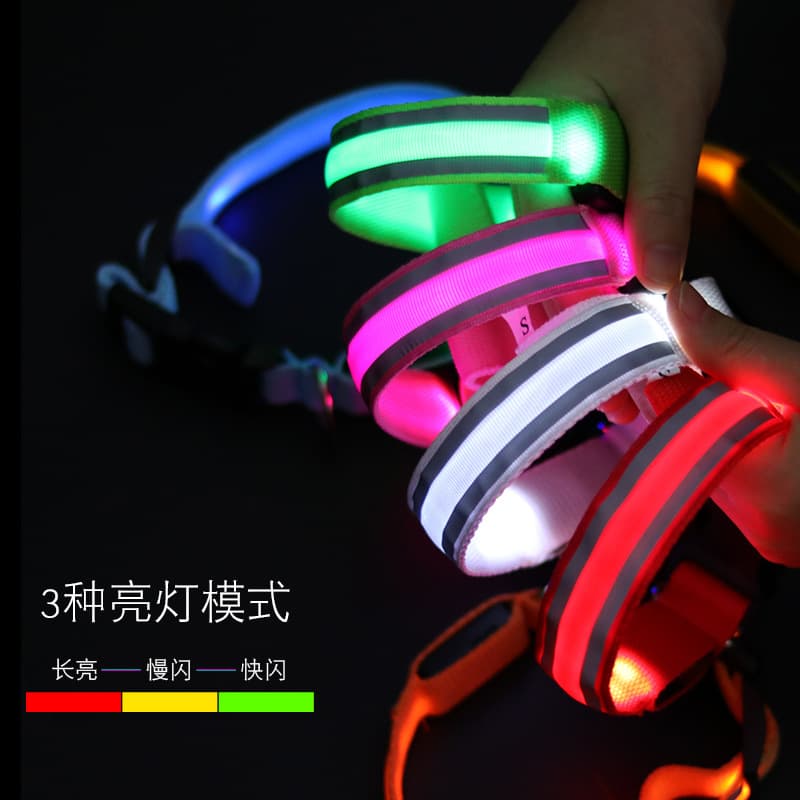 Glowing night retroreflective choker with usb charger, material 2