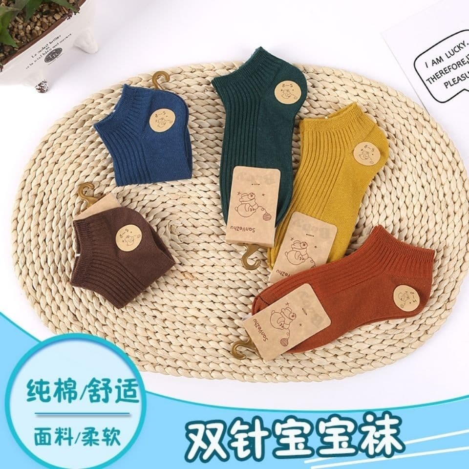 Children's cotton summer thin breathable socks for students, 100% cotton 4