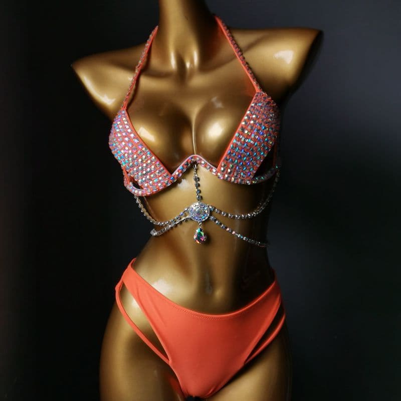 2021 New Steel Too Hard Cup BIKINI Diamond Swimsuit Diamond Flurie Night Shop Bikini sewing diamond Bikini 2