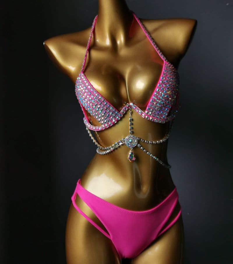 2021 New Steel Too Hard Cup BIKINI Diamond Swimsuit Diamond Flurie Night Shop Bikini sewing diamond Bikini 3