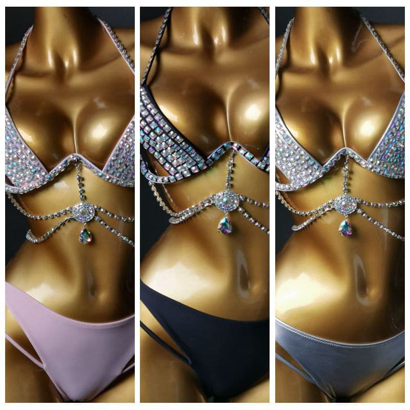 2021 New Steel Too Hard Cup BIKINI Diamond Swimsuit Diamond Flurie Night Shop Bikini sewing diamond Bikini 1