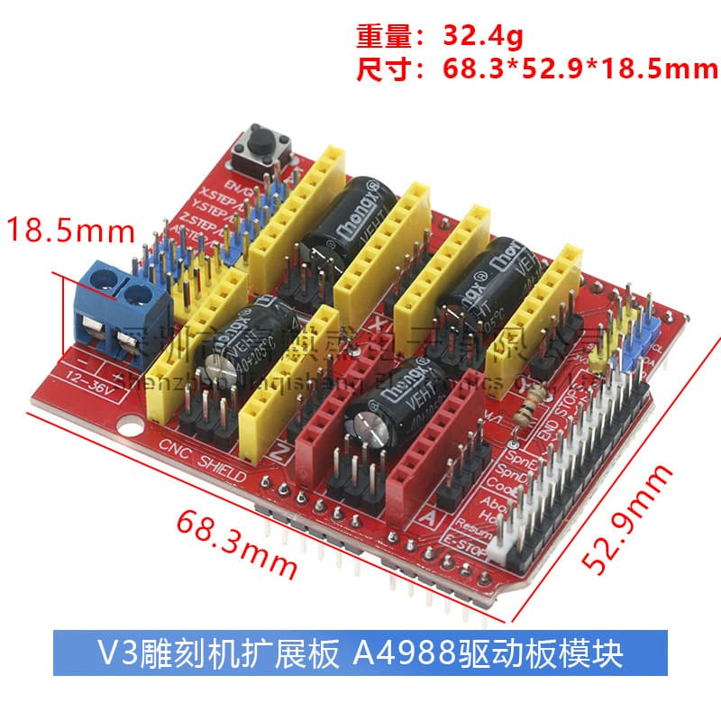3D Printer CNC SHIELD V3 Evanors Extension 3D Printer A4988 Driven 2