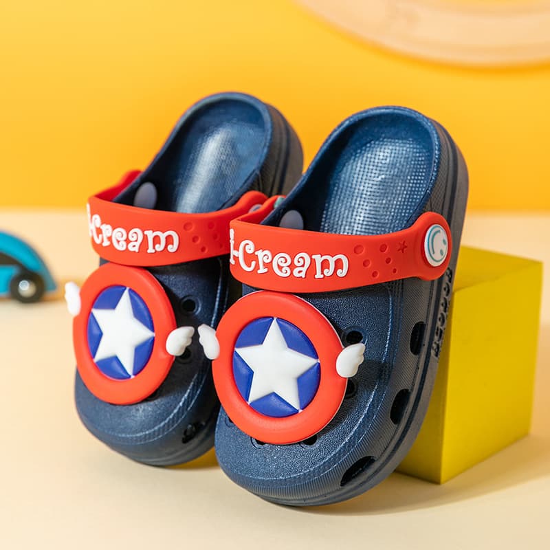 Children's Crocs-style slippers, children's bag, sandals for boys for baby, non-slip mule, dinosaur, closed toe, soft sole 4