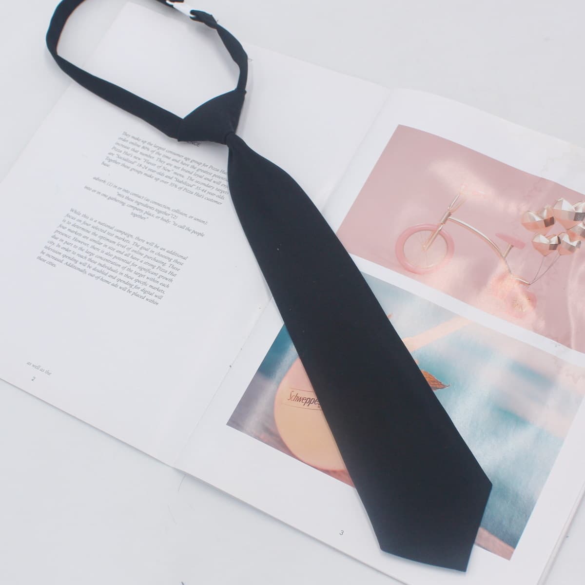 Solid color tie, black uniform for leisure, accessory, (Physicals), Korean style, JK style (Japanese school style) 2