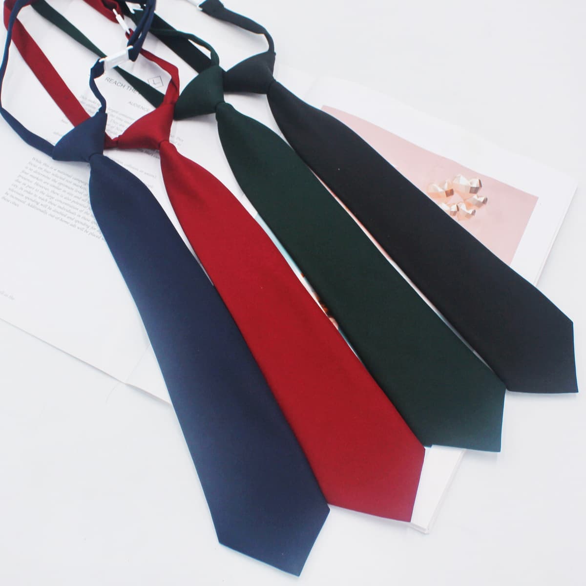 Solid color tie, black uniform for leisure, accessory, (Physicals), Korean style, JK style (Japanese school style) 1