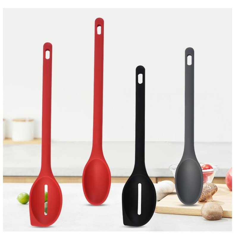 Integrated silicone dense spoon denser longer handle mixing spoon salad spoon salad salad more colander kitchen cooking tools 2
