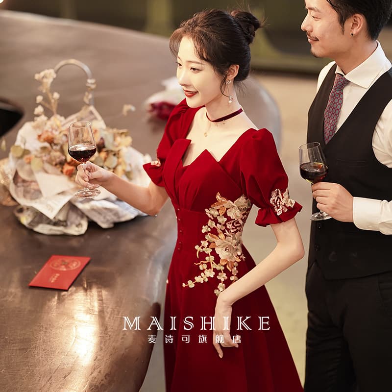 Evening dress, summer wedding dress, skirt, Chinese style 4