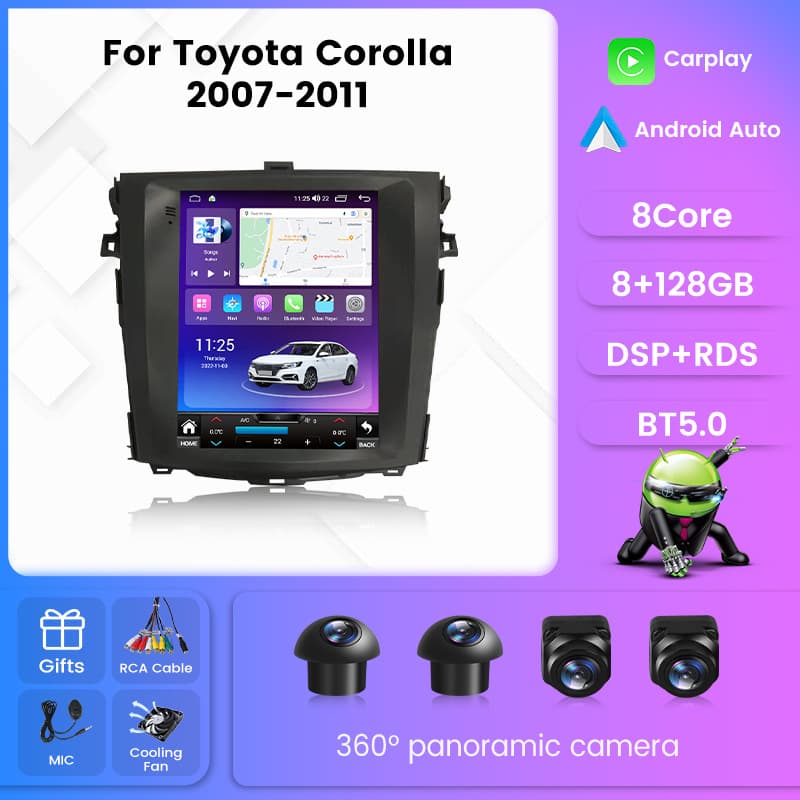 Applicable to Toyota Corolla 2007-2011 car multimedia reversing image Android Bluetooth GPS navigation screen 2