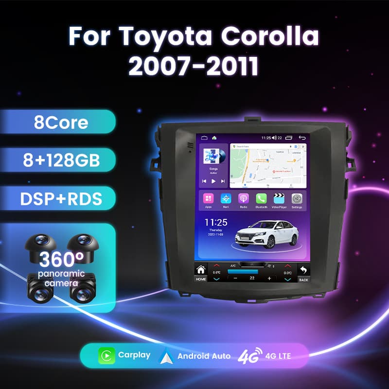 Applicable to Toyota Corolla 2007-2011 car multimedia reversing image Android Bluetooth GPS navigation screen 4