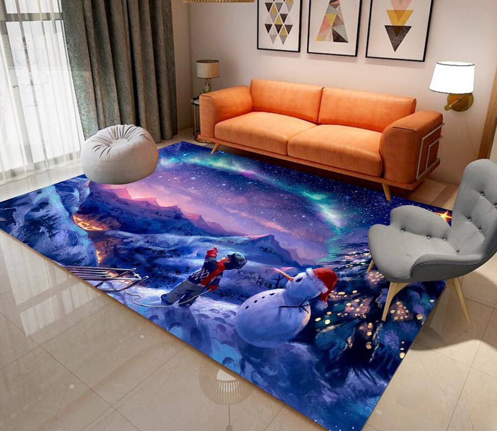 (Cross-border trading), flannel carpet for living room, print, home decor 5