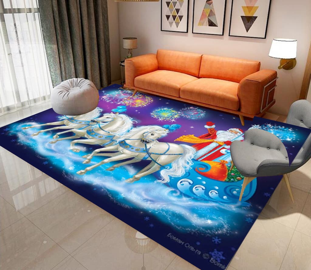 (Cross-border trading), flannel carpet for living room, print, home decor 10