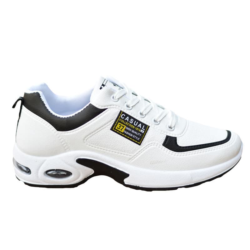Low white sneakers for leisure, universal white running sneakers for students 5