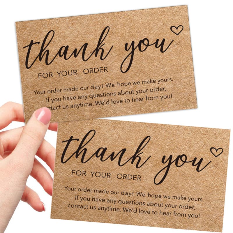 50 pieces/bag retro cowhide paper thanks THANK You thank you card paper festival gift decoration card